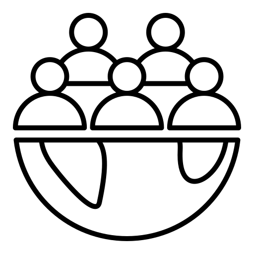 Icono de planeta que simboliza un estilo de vida sostenible, cooperativo y conectado con el entorno